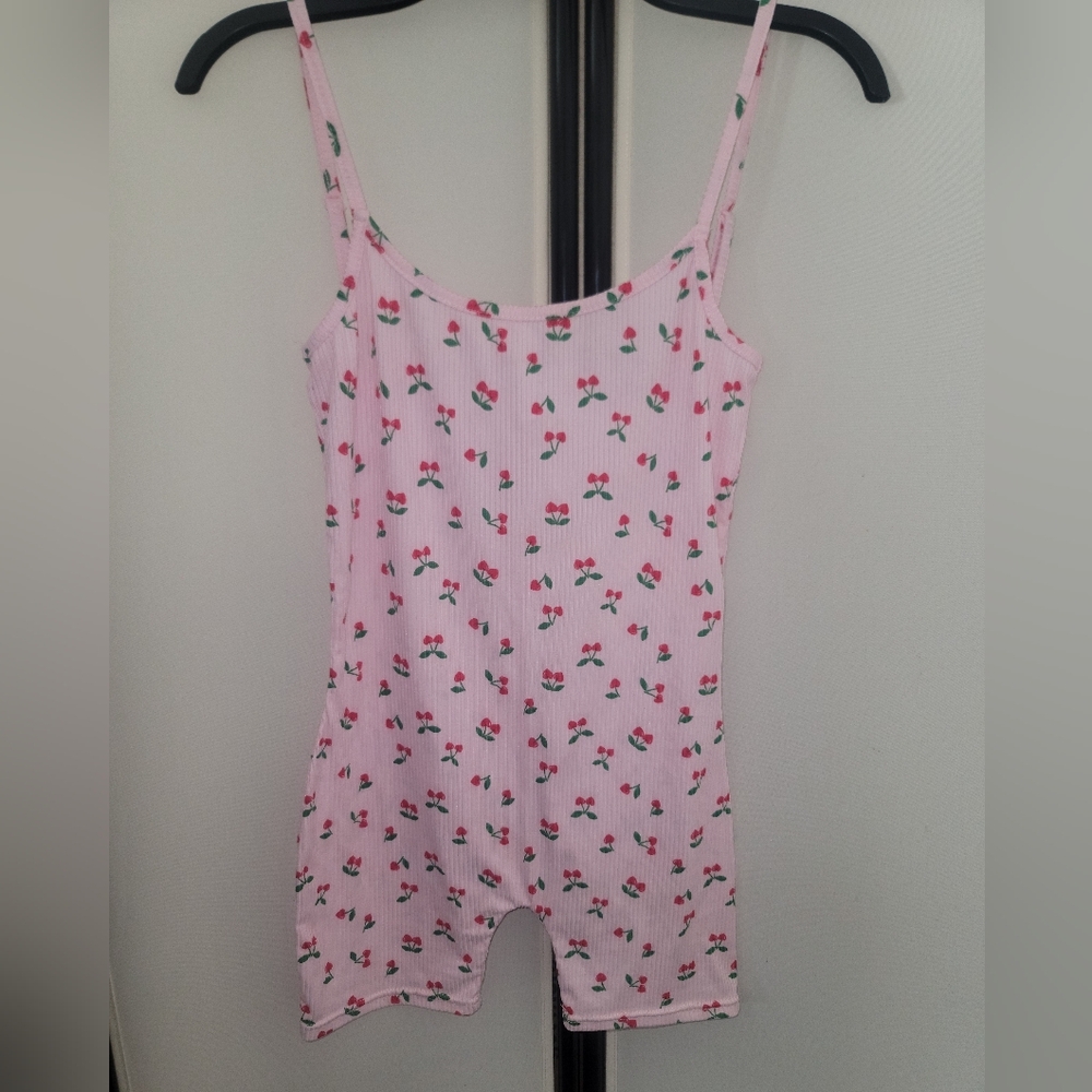 Rampage Pink Cherry Heart Print Women's Chemise Size Small